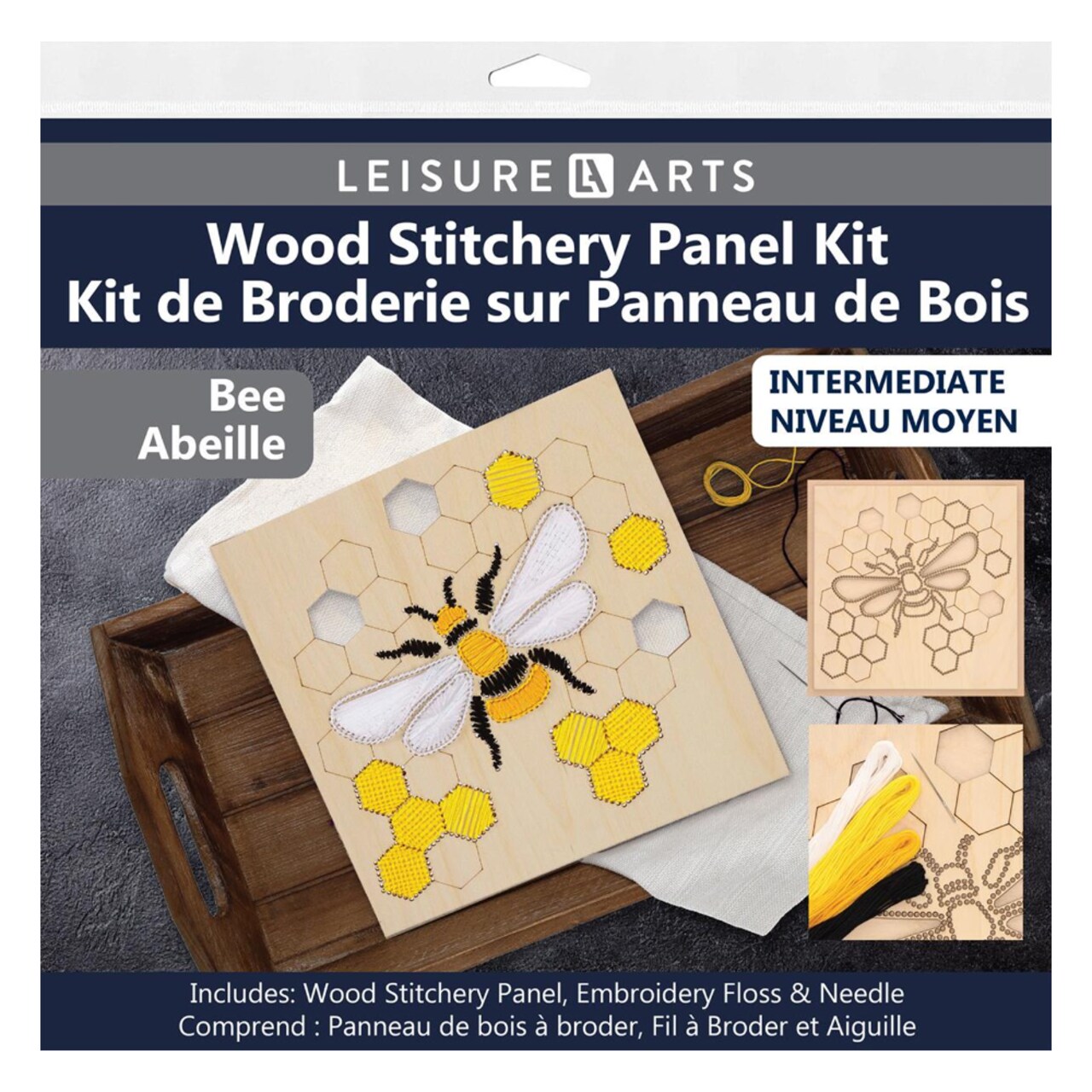 Wood Stitched String Art Kit with Bee pane - adult or kids craft - craft kits for teens - string art kit for adults - 3d string art - 3d string art kit for kids - 9.75"